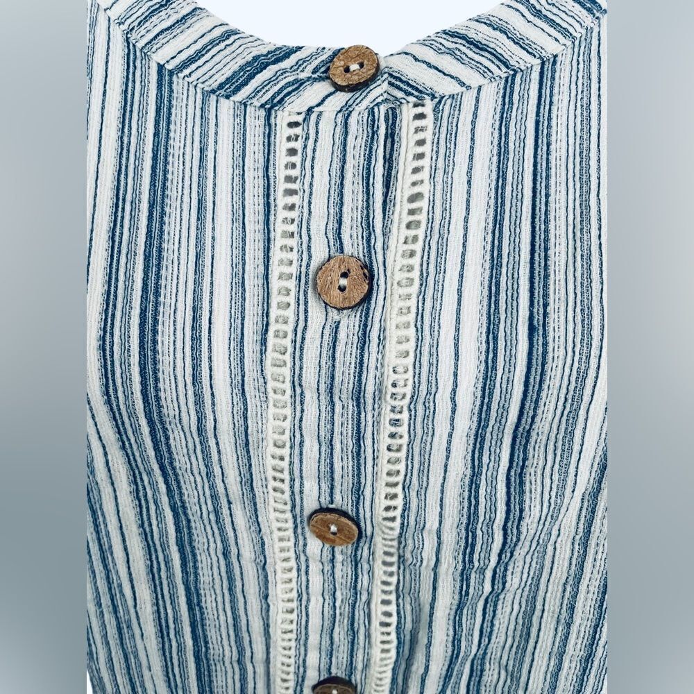 LANE BRYANT STRIPE BUTTON SLEEVELESS TOP, Sz 18‎